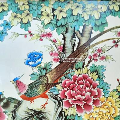 TRANH SỨ KHUNG GỖ – PHÚ QUÝ NGHÊNH XUÂN